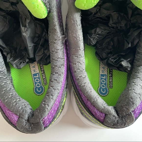 Fila Cool Max sneakers worn once size 8 gray, purple & lime green - Picture 5 of 8